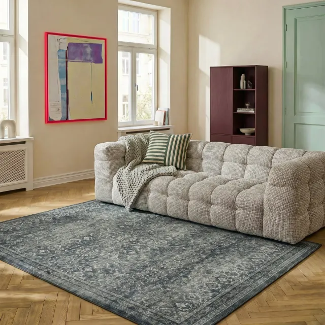 MrCarpet Wasbaar Vintage Vloerkleed Groen Elio 160x230cm Mrcarpet