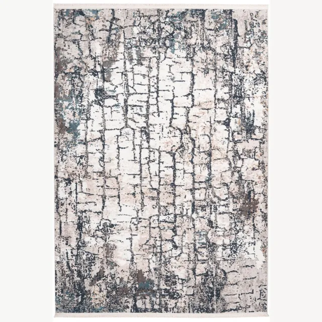 Dutch XXL Modern Vloerkleed | Tapijt | Akropolis | Abstract | Grijs/Blauw Grijs / Blauw