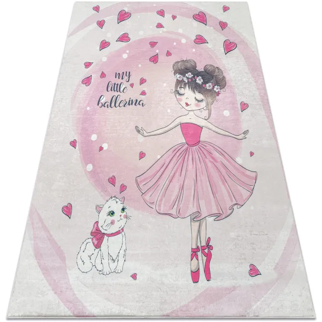 RUGSX Kleden Rugsx BAMBINO 2161 tapijt wasbaar Ballerina, poesje voor 200x290 cm Roze