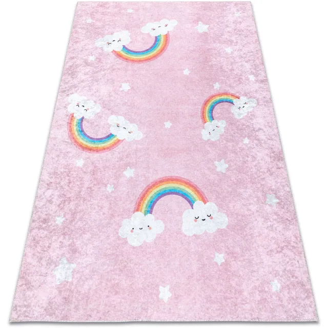 RUGSX Kleden Rugsx JUNIOR 52063.802 tapijt wasbaar Regenboog, wolken Roze