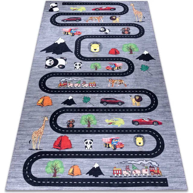 RUGSX Kleden Rugsx BAMBINO 2092 tapijt wasbaar Straten, auto's voor 80x150 cm Zwart