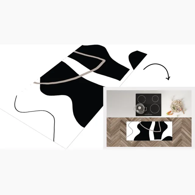 KitchenYeah Keukenloper - Loper keuken - Abstract - Minimalisme - Design - Keukenloper vinyl Multicolor