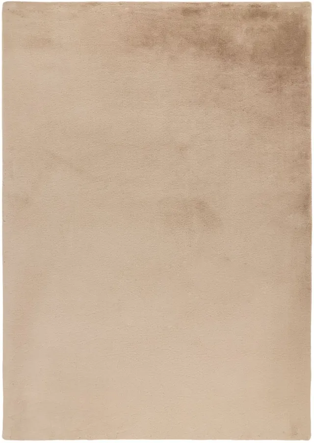 Padiro knus hoogpolig shaggy vloerkleed 160 x 230 cm - donkerbeige - modern effen ontwerp - voor vloerverwarming - van polyester