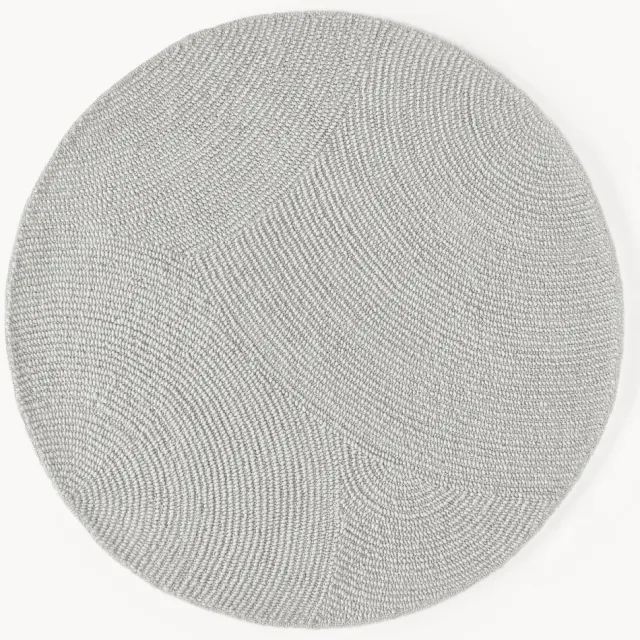 Westwing Collection Rond wollen vloerkleed Eleni, handgetuft Grijs