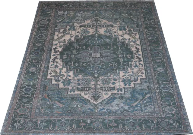 Veer Carpets Vloerkleed Heris Green 10 - Laagpolig Vloerkleed – Vintage / Klassiek Design, foto 2