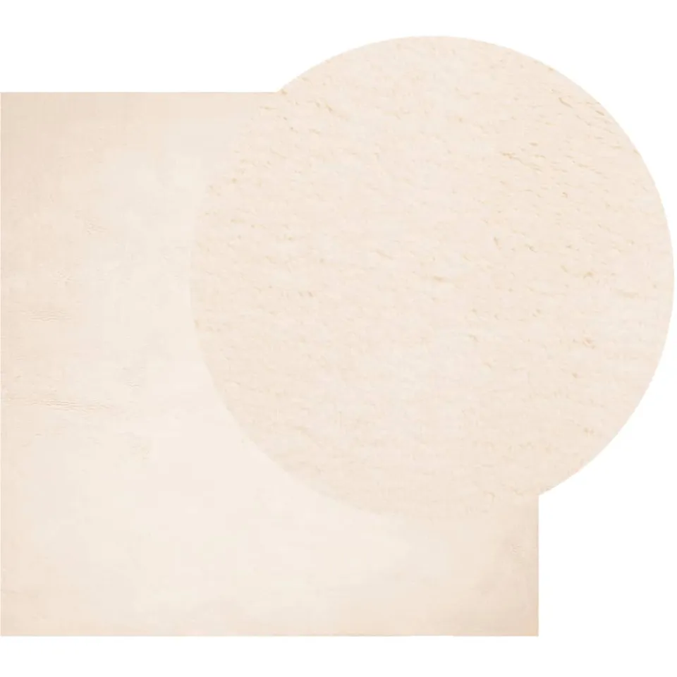 vidaXL Vloerkleed HUARTE laagpolig zacht wasbaar 160x160 cm beige, foto 3
