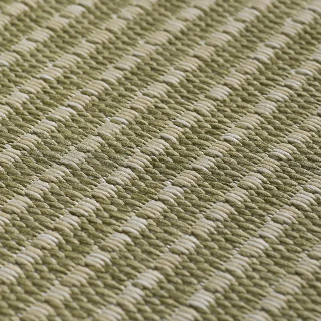 Giza Vloerkleed – Groen met Kader – Laagpolig & Modern – Voor Binnen & Buiten – 120x120 cm rond