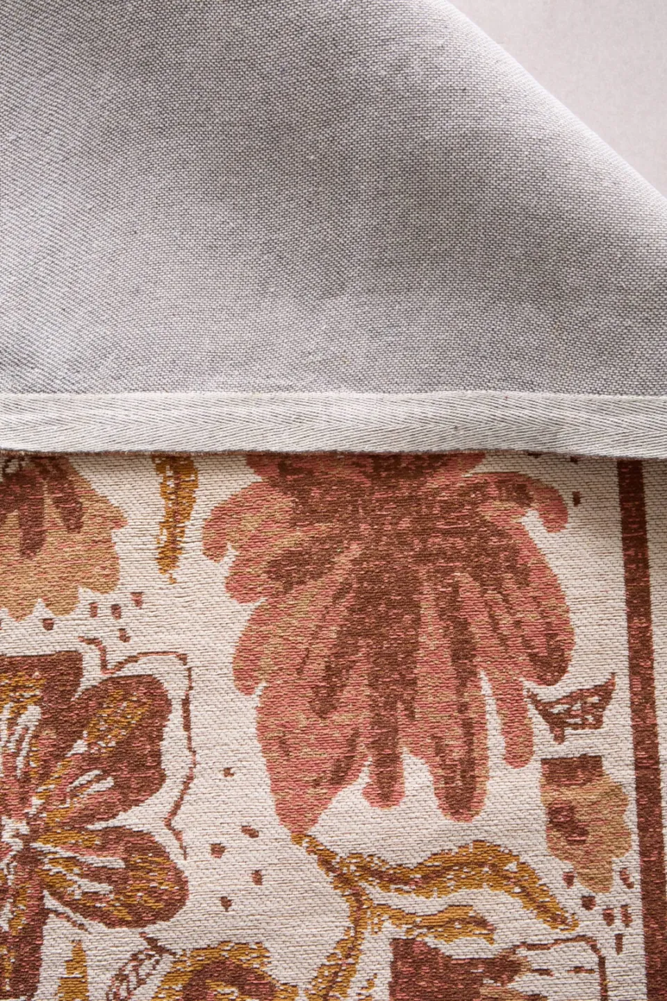 NOUS Living laagpolig rechthoekig gebloemd vloerkleed Roman 290x200 cm - oker/roze/bruin, foto 4