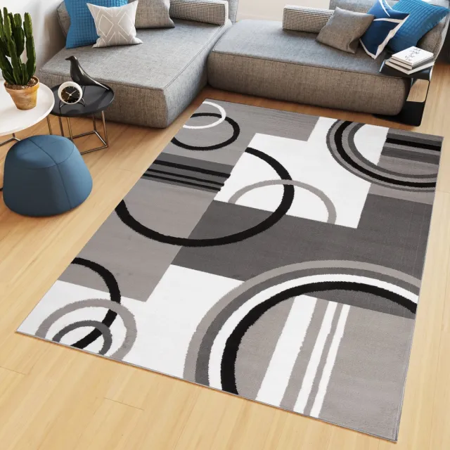 Tapiso Maya Vloerkleed Grijs Tapijt Woonkamer Modern Kleed Maat- 80x150 Grijs Wit