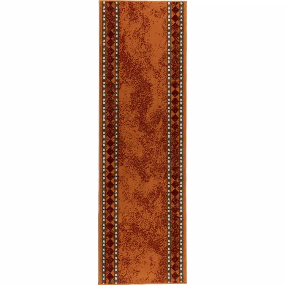 vidaXL Tapijtloper FLORNES Geweven Oranje Diamanten 67 x 300 cm PP