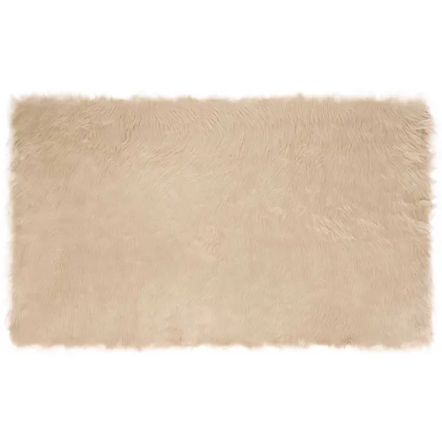 vidaXL Tapijt - van - imitatie - schapenvacht - TAFALLA - Beige - 100 - x - 200 - cm