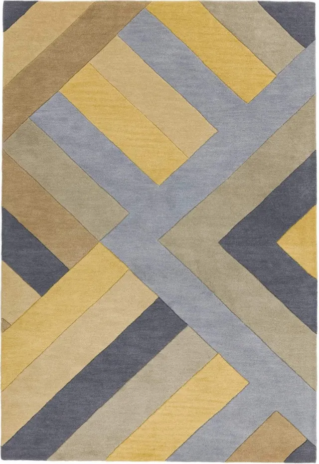 Eazy Living Easy Living - Reef-Big-Zig-Ochre-Grey Vloerkleed - 160x230 - Rechthoek - Laagpolig Tapijt - Modern - Meerkleurig