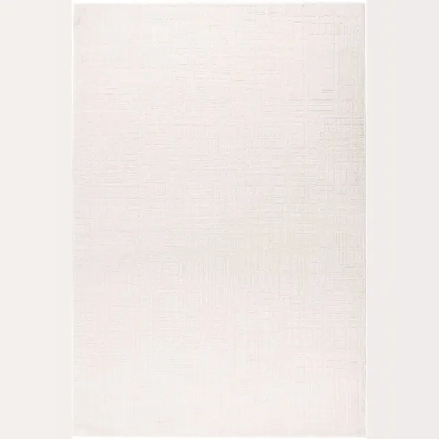 Padiro design laagpolig vloerkleed 80 x 150 cm - crème / offwhite - modern abstract ontwerp - voor vloerverwarming - van polyester en jute beige