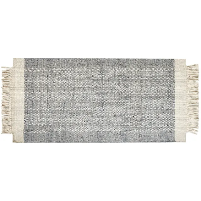 Beliani TATLISU - Modern vloerkleed - Gebroken wit - Wol Grijs