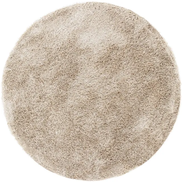 Must Living Crown vloerkleed rond polyester beige - Ø150 cm Naturel