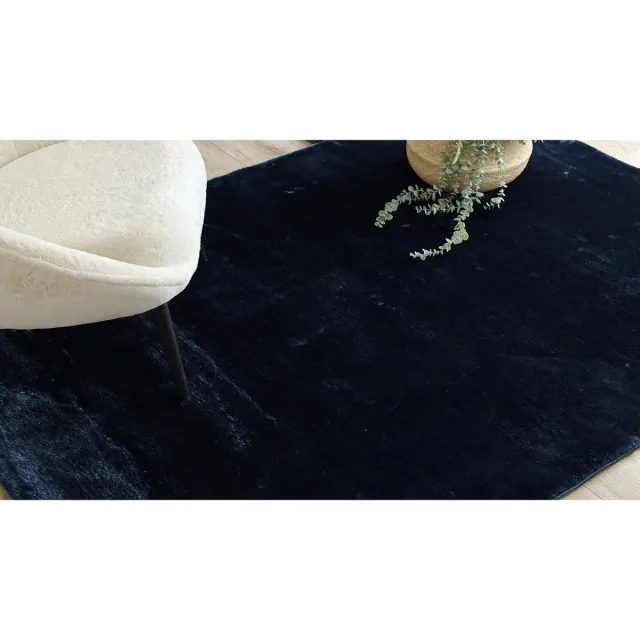 RUGSX Kleden Rugsx Tapijt VISCO donkerblauw 10 pluche, IMITATIE KONIJ 80x150 cm