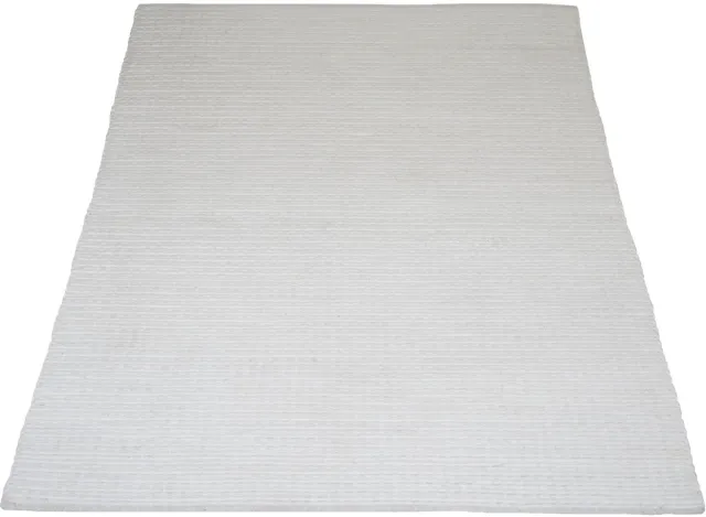 Veer Carpets Vloerkleed Nicole Creme - Wollen Design Vloerkleed met Symmetrisch Geweven Patroon in Scandinavische / Hotel Chique Stijl