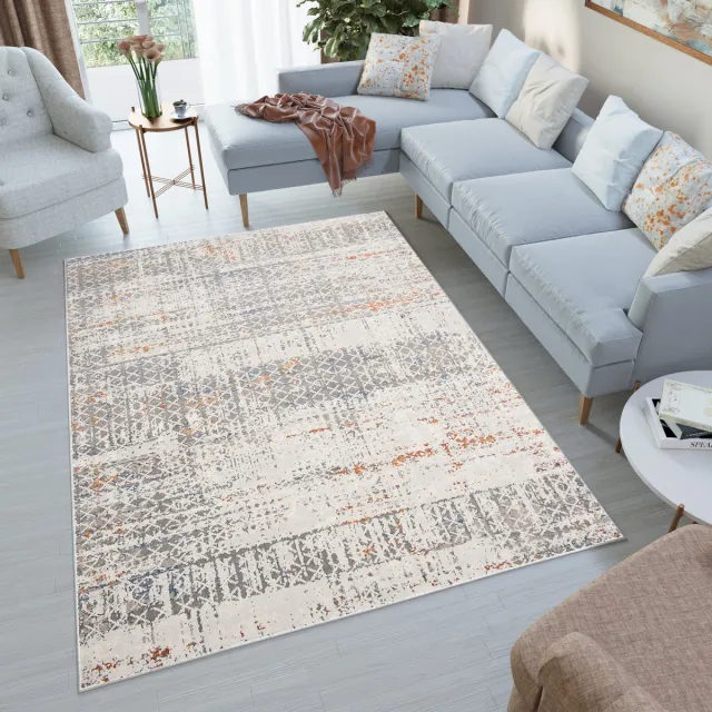 Tapiso Venezia Vloerkleed Grijs Beige Woonkamer Rug Tapijt