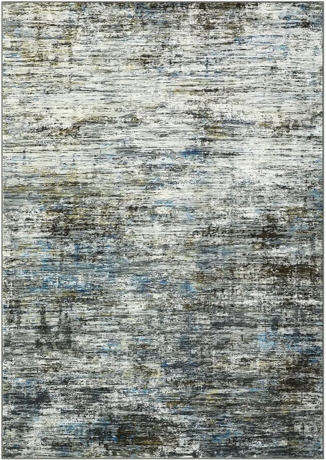 Danky Abstract Vloerkleed Luchtspiegeling 200x290 cm Blauwgrijs - Opvouwbaar Zacht Poolkleed met Antislip Onderkant