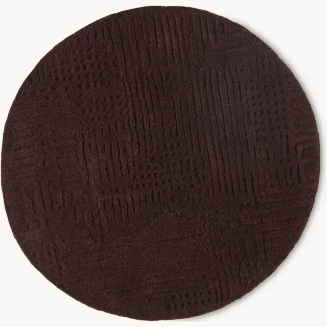 Westwing Collection Rond wollen vloerkleed Merima, handgetuft bruin