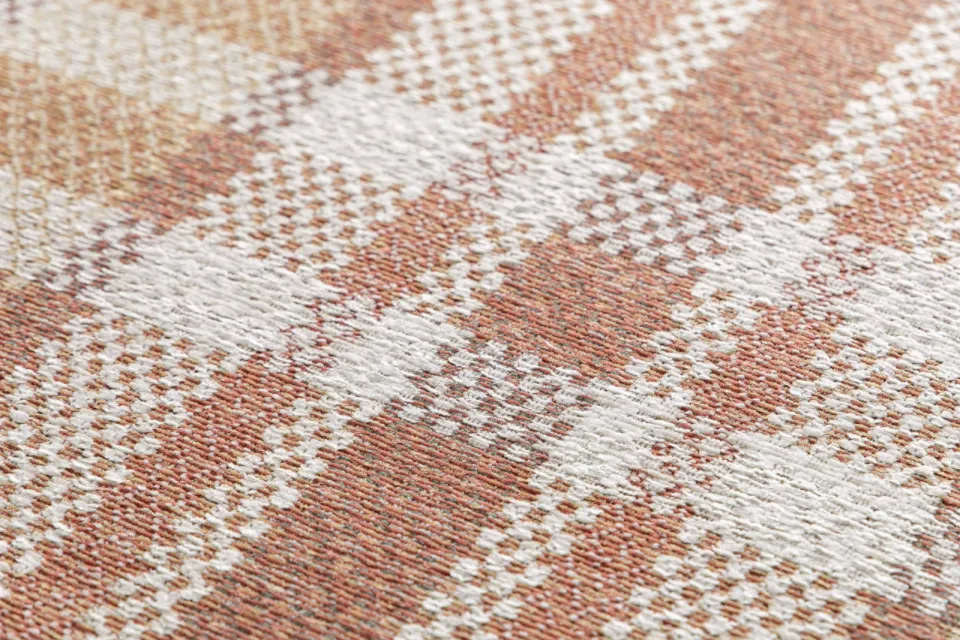 NOUS Living vloerkleed ruitpatroon terracotta, foto 4