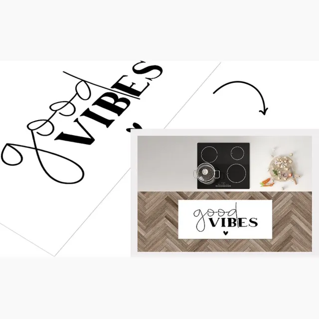 KitchenYeah Keukenloper - Loper keuken - Spreuken - Good vibes - Quotes - Keukenloper vinyl Multicolor