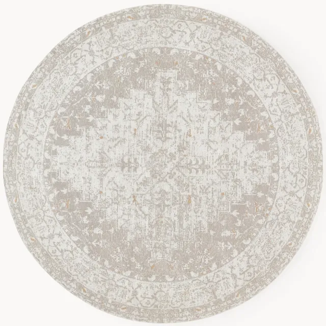 Westwing Collection Rond chenille vloerkleed Neapel, handgeweven Grijs