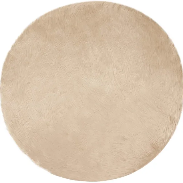vidaXL Tapijt - van - imitatie - schapenvacht - TAFALLA - Beige - Ø - 200 - cm