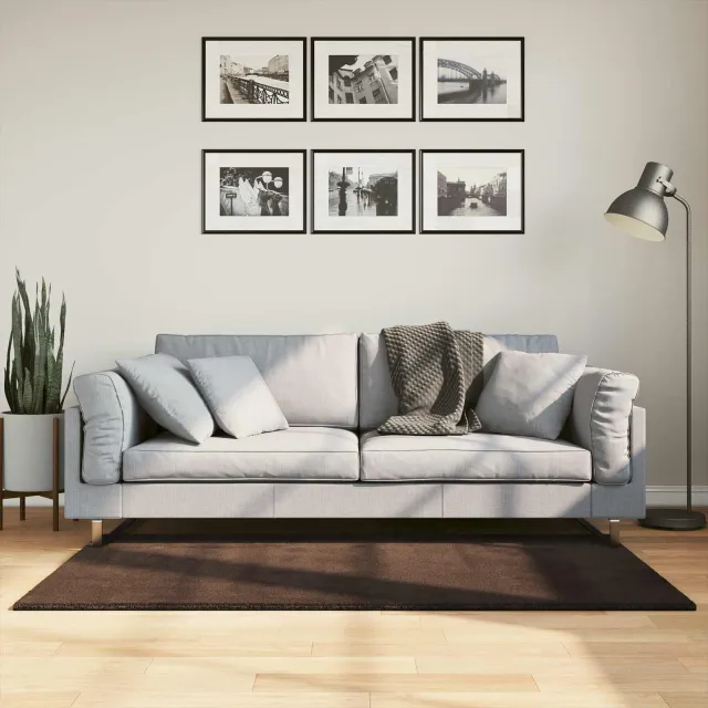 vidaXL Vloerkleed HUARTE Bruin 80 x 150 cm 100% Polyester Plat, foto 2