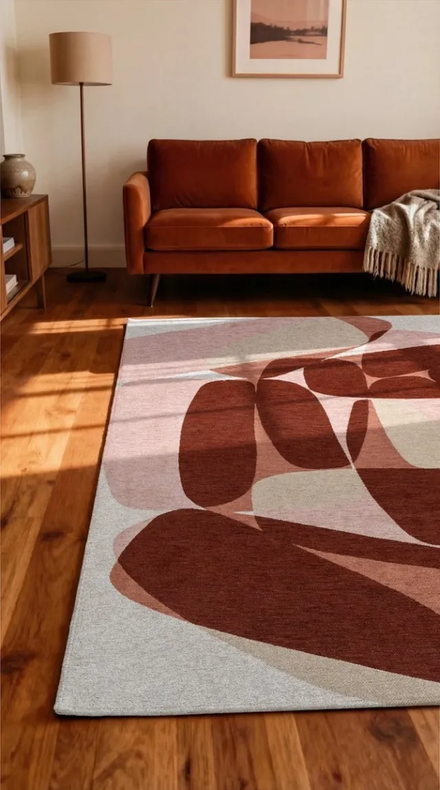 Louis de Poortere Wasbaar Binnen & Buiten Vloerkleed - 170 x 240 cm - Louis De Poortere Stones Cherry Mocha - Laagpolig Tapijt - Gerecycled PET - Made in Belgium - Circulair Roze