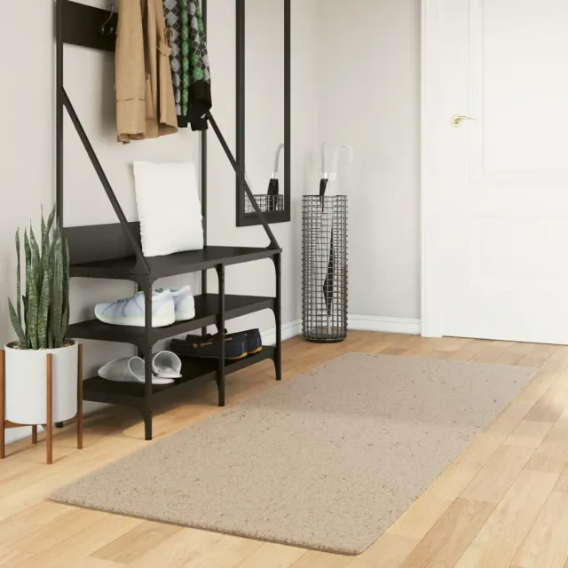 vidaXL Vloerkleed HUARTE laagpolig zacht wasbaar 80x200 cm zandkleurig, foto 2