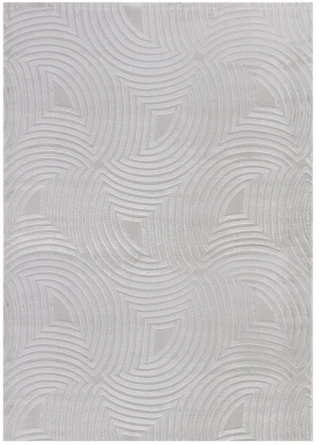 Dutch XXL Japandi Vloerkleed | Tapijt | Sahara | Golven | Zilver | 80x150 cm