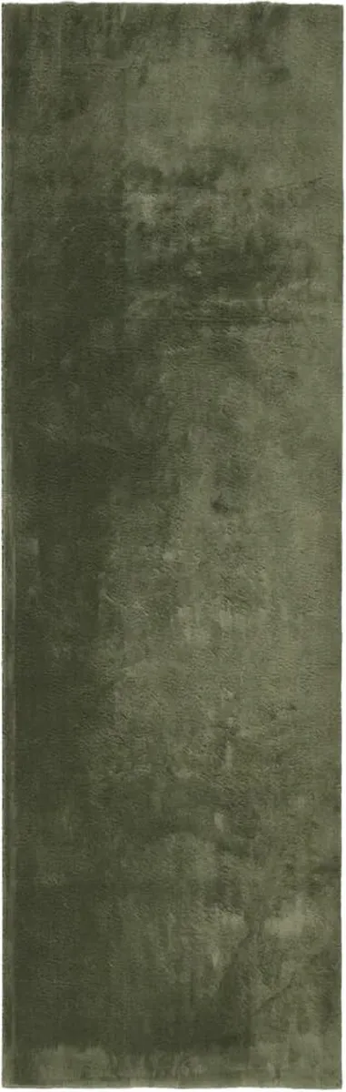 vidaXL Rug - HUARTE - Green - 80 - x - 250 - cm - 100% - Polyester - Plat bosgroen