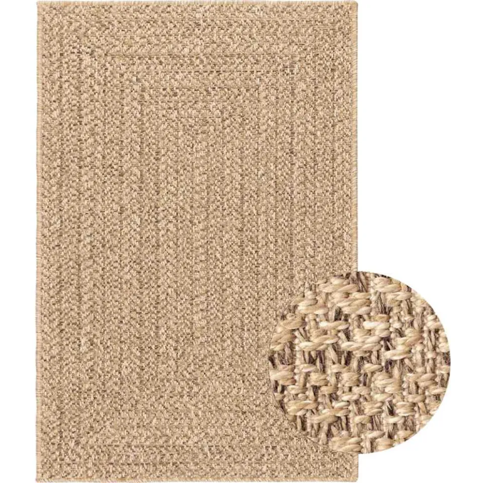 vidaXL Vloerkleed ZIZUR binnen en buiten 200x290 cm jute look bruin, foto 2