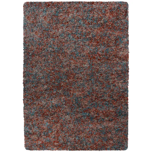Enjoy Shaggy – Hoogpolig Vloerkleed – 3D-effect – Gemêleerd Terra/Blauw/Beige