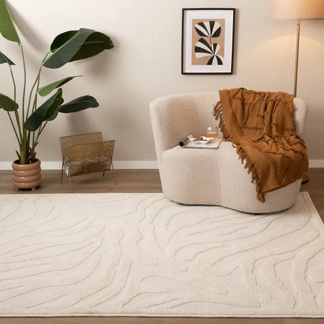Fraai Wasbaar vloerkleed - Dunya Zebra Wit - 200x290cm