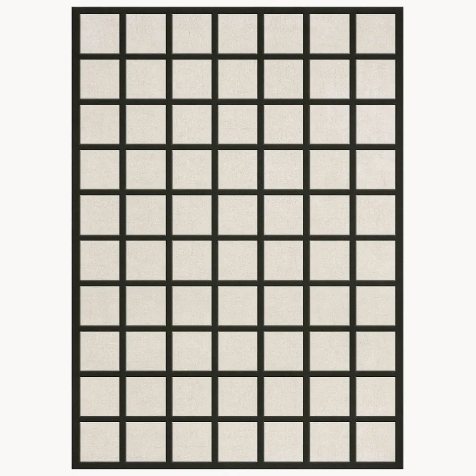 Layered Avenue Checked Bone White - 180 X 270 cm Zwart-wit; Zwart; Ivoor