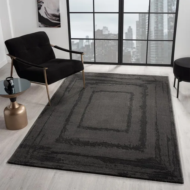 Ibenzoa Stijlvol Modern Vloerkleed met Luxe 3D-Effect voor Elke Ruimte in Huis zwart