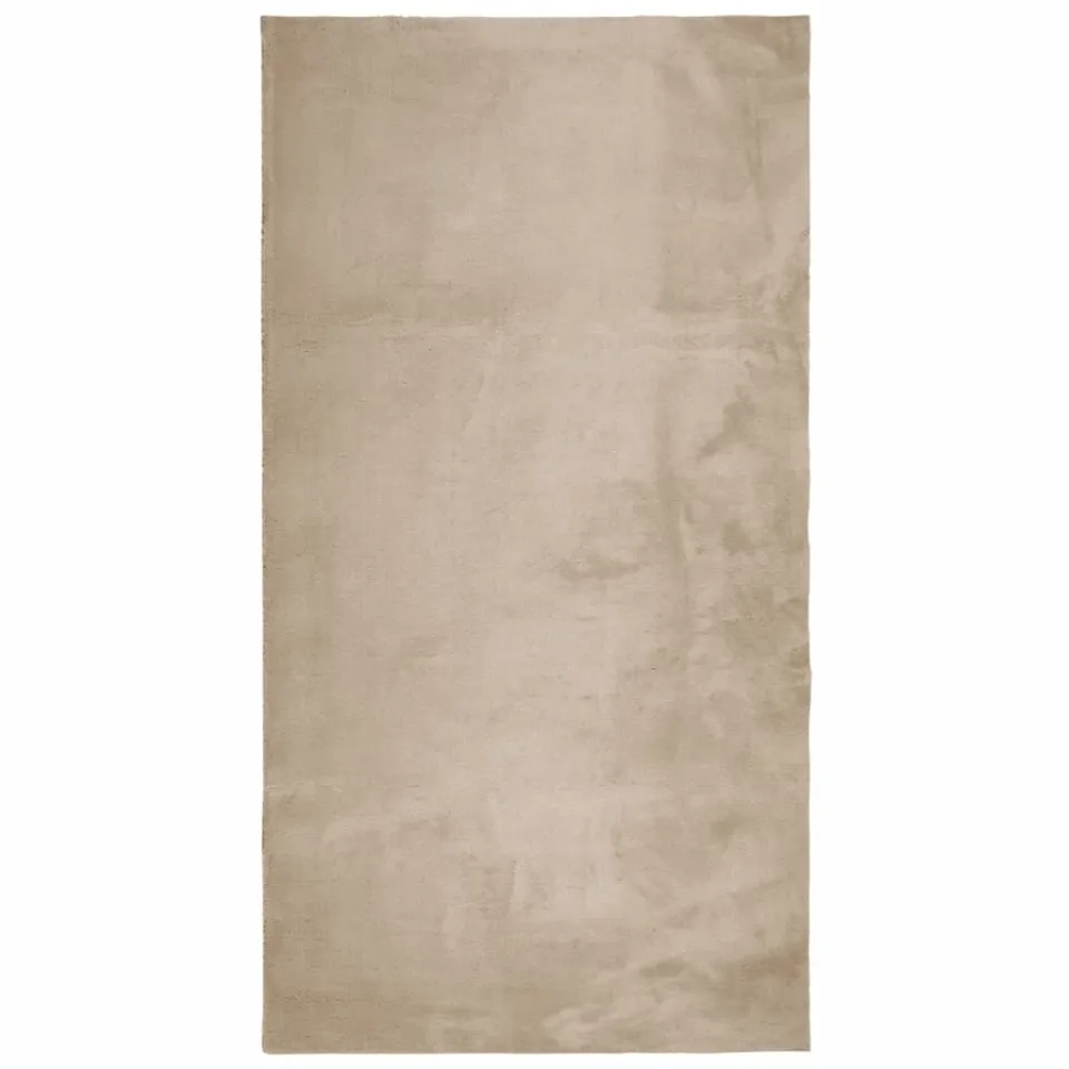 vidaXL Vloerkleed HUARTE laagpolig zacht wasbaar 60x110 cm zandkleurig, foto 3