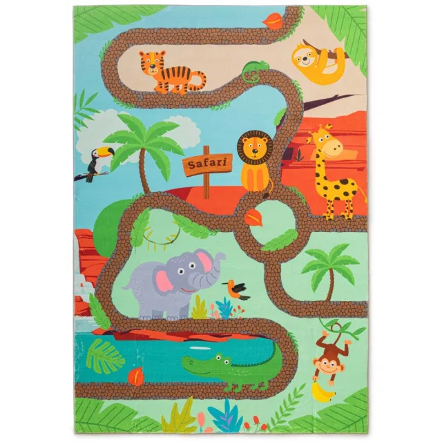 Amiah Zacht vloerkleed kinderkamer - Snugway Jungle groen