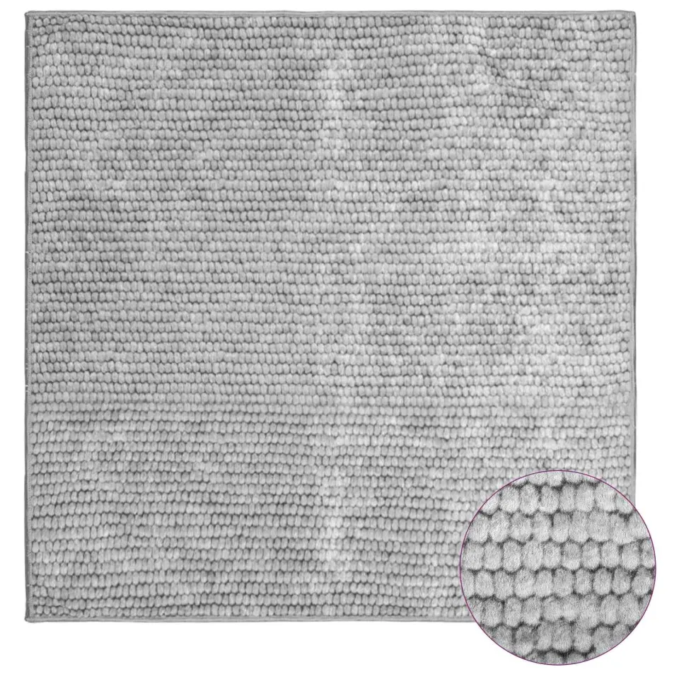 vidaXL Vloerkleed Grijs 100 x 100 cm 100% Polyester 3 mm Wasbaar