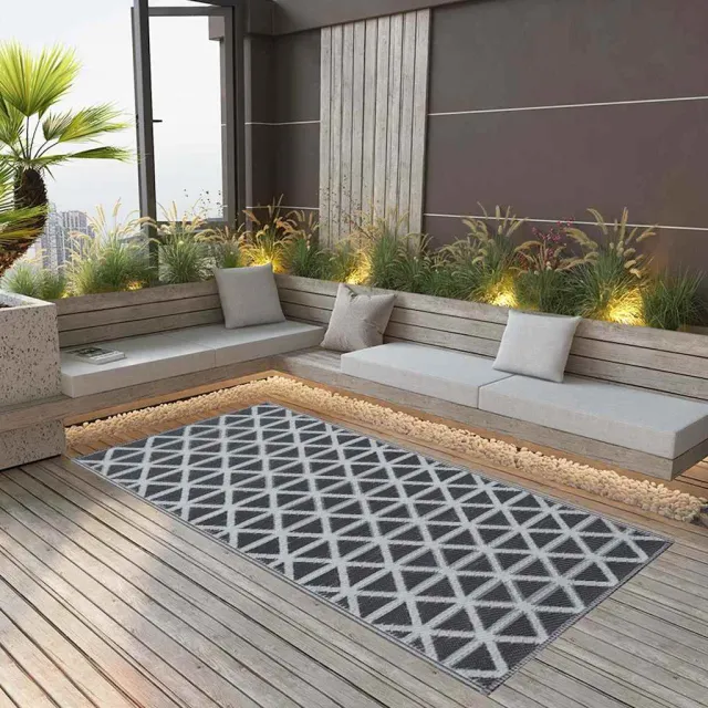 vidaXL Buitenkleed ARAKIL 160x230 cm PP zwart