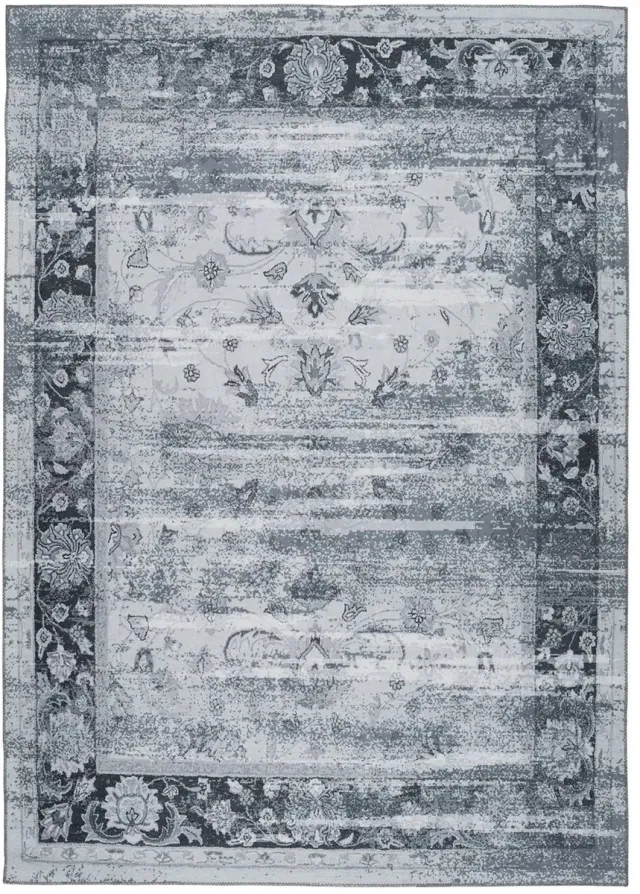 Dutch XXL Vintage Vloerkleed | Tapijt | Galaxy | Ornamenteel | Grijs/Blauw | 120x180 cm