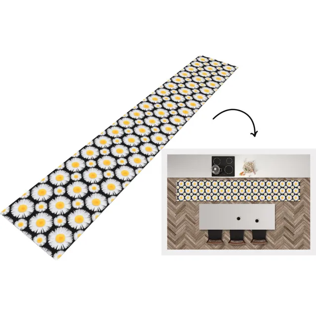 KitchenYeah Keukenloper - Keukenmat - Patronen - Daisy - Bloemen - Keuken vloerkleed Multicolor