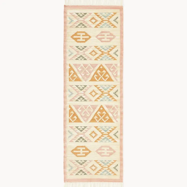Westwing Collection Handgeweven wollen loper Anisa Kleurrijk