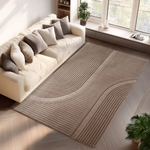 TapisTrend Designer tapijt Beige 240x340 cm Binnenkleed, 3D-stijl, voor woonkamer en slaapkamer, duurzaam en slijtvast, comfortabel