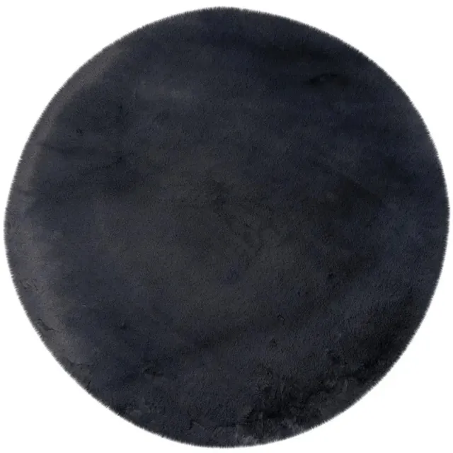 Dutch XXL Rond Fluffy Vloerkleed | Tapijt | Heaven | Uni | Antraciet | 160x160 cm