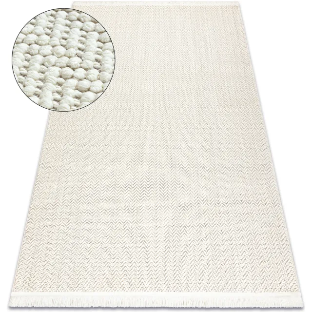 RUGSX Kleden Rugsx Vloerkleed NANO FJ86B Chevron, lus, platgeweven wi Wit