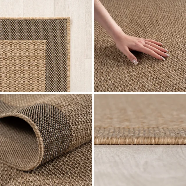 Ayyildiz Timber – Binnen- en buitenkleed – Beige – Jute-look – Ø 200 cm rond