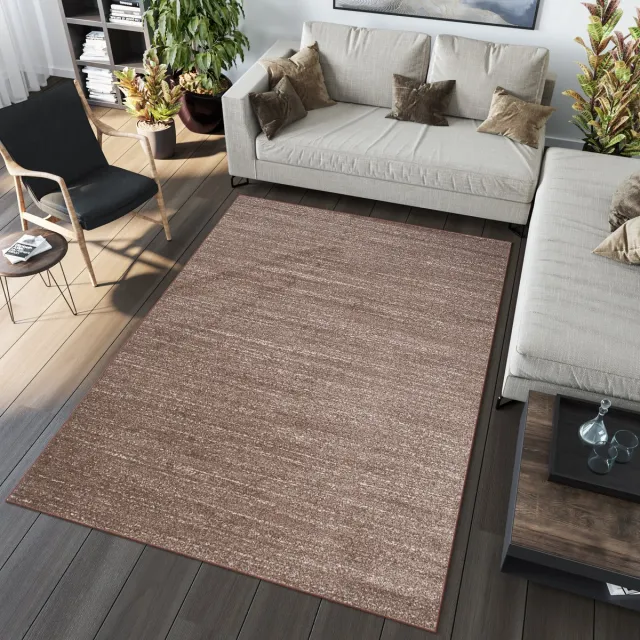 Tapiso Sari Vloerkleed Laagpolig Bruin Tapijt Karpet Maat- 160x220 Lichtbruin 2